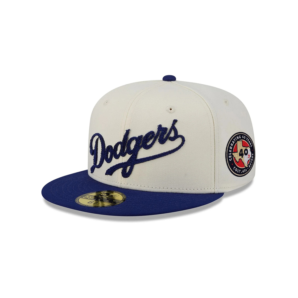 Los Angeles Dodgers Two Tone Stitch Cream Stitched Fitted Cap Los Angeles Dodgers Two Tone Stitch Cream Stitched Fitted Cap