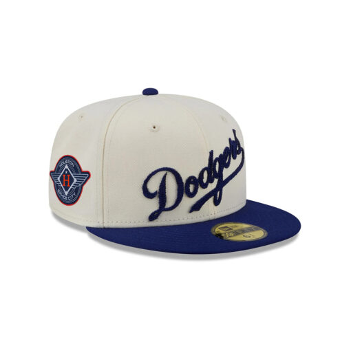 Los Angeles Dodgers Two Tone Stitch Cream Stitched Fitted Cap Los Angeles Dodgers Two Tone Stitch Cream Stitched Fitted Cap