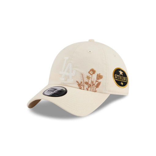 Los Angeles Dodgers Wildflower Light Cream Embroidered Casual Classic Adjustable Cap