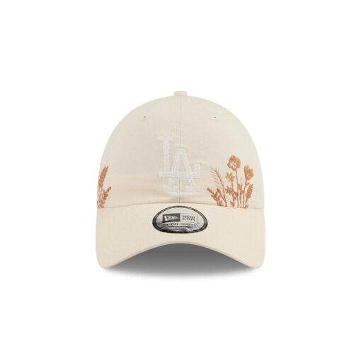 Los Angeles Dodgers Wildflower Light Cream Embroidered Casual Classic Adjustable Cap