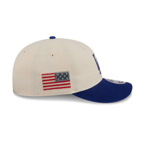 Los Angeles Dodgers x Three Looms Americana Herringbone Adjustable Cap in Cream