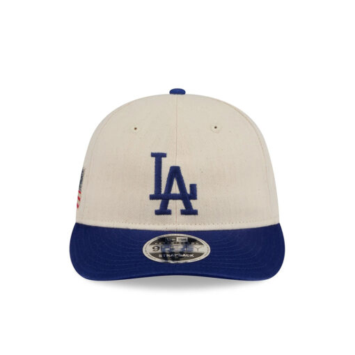 Los Angeles Dodgers x Three Looms Americana Herringbone Adjustable Cap in Cream