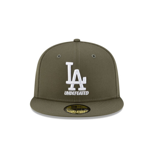 Los Angeles Dodgers x Undefeated Stacked Fitted Cap in Olive