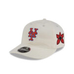 New York Mets Aime Leon Dore Chrome White Retro Crown Cream Embroidered Strapback Hat