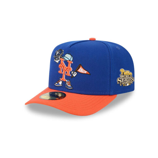 New York Mets Cartoon Royal Embroidered A-Frame Fitted Hat
