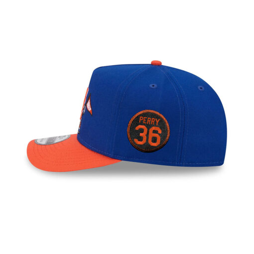 New York Mets Cartoon Royal Stitched Logo A-Frame Snapback Hat