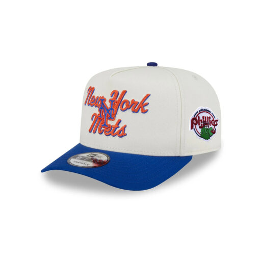 New York Mets Chainstitch White Embroidery A-Frame Snapback Cap