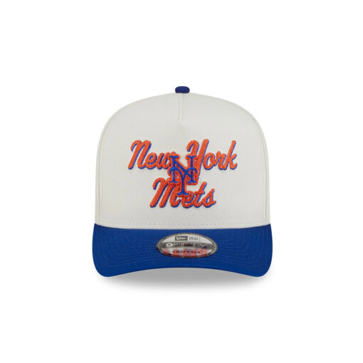 New York Mets Chainstitch White Embroidery A-Frame Snapback Cap