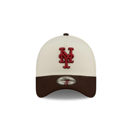 New York Mets City Script Frame Cream Embroidery Snapback Cap