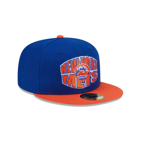 New York Mets Classic Tones White Embroidery Fitted Hat