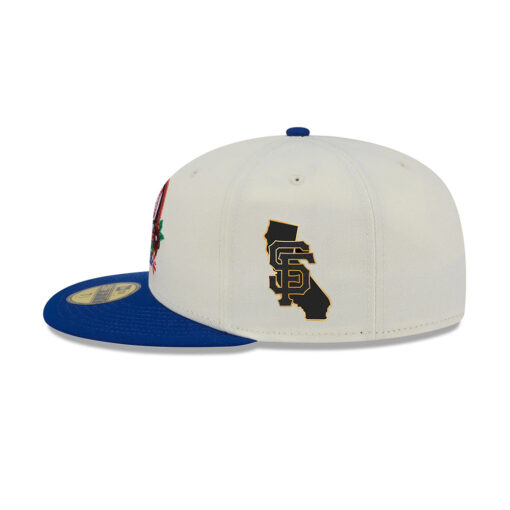 New York Mets Day of the Dead Sugar Skull Mascot Cream Embroidery Fitted Cap New York Mets Day of the Dead Sugar Skull Mascot Cream Embroidery Fitted Cap