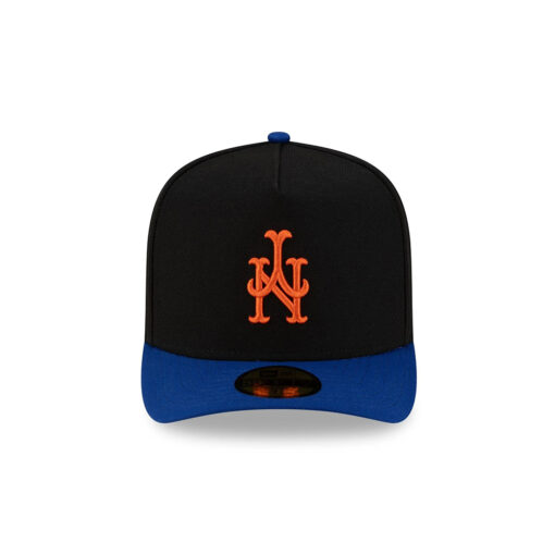 New York Mets Just Caps Upside Down Logo Royal Embroidered A-Frame Fitted Hat New York Mets Just Caps Upside Down Logo Royal Embroidered A-Frame Fitted Hat