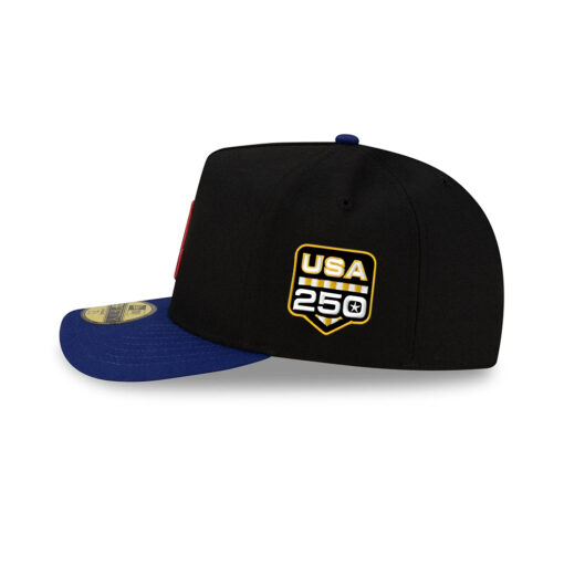 New York Mets Just Caps Upside Down Logo Royal Stitched A-Frame Fitted Cap New York Mets Just Caps Upside Down Logo Royal Stitched A-Frame Fitted Cap