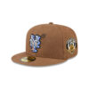 New York Mets Logo Scribble Brown Embroidered Fitted Hat