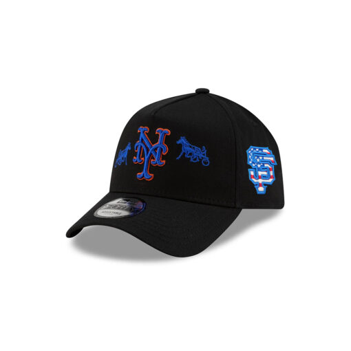 New York Mets Siegelman Stable Black Stitched A-Frame Snapback Cap