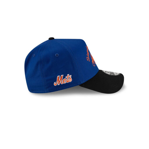New York Mets Siegelman Stable Black Visor A-Frame Embroidered Snapback Hat