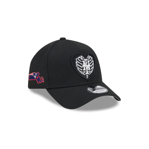 New York Mets Skeletal Heart A-Frame Embroidered Snapback Hat New York Mets Skeletal Heart A-Frame Embroidered Snapback Hat