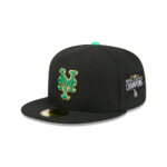 New York Mets St. Patricks Day Black Embroidered Fitted Cap