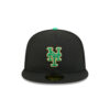 New York Mets St. Patricks Day Black Embroidered Fitted Cap