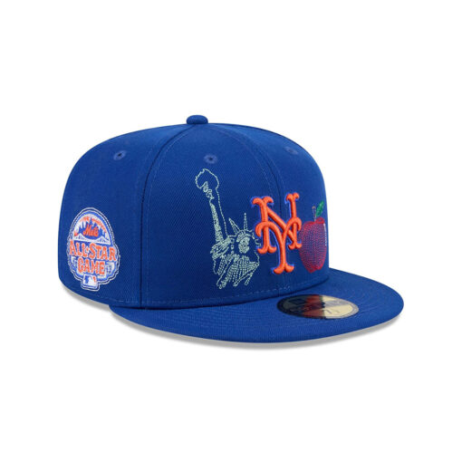 New York Mets State Stitch Blue Embroidered Fitted Hat