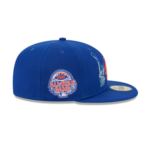 New York Mets State Stitch Blue Embroidered Fitted Hat