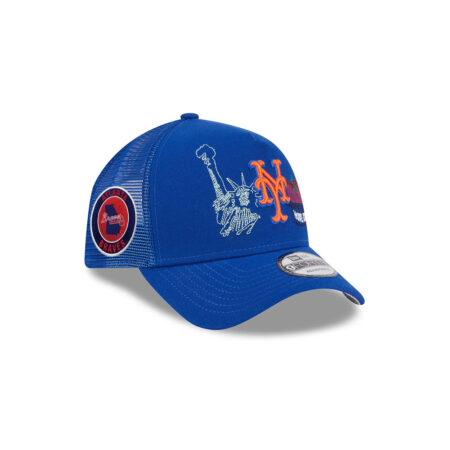 New York Mets State Stitch Blue Stitched A-Frame Trucker Cap