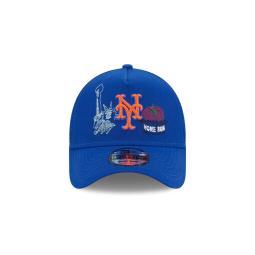 New York Mets State Stitch Blue Stitched A-Frame Trucker Cap