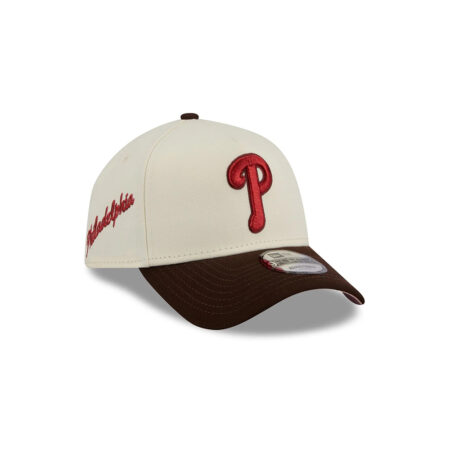 Philadelphia Phillies City Script Cream Embroidered A-Frame Snapback Cap