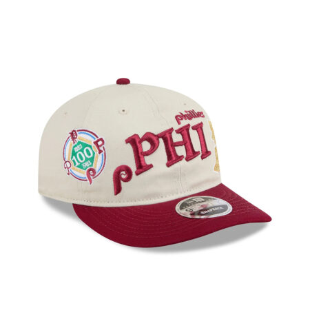 Philadelphia Phillies Scattered Patches Retro Crown Beige Stitched Logo Snapback Hat
