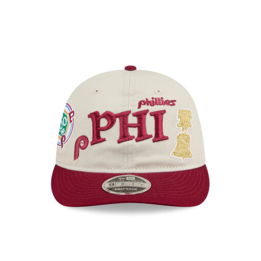 Philadelphia Phillies Scattered Patches Retro Crown Beige Stitched Logo Snapback Hat