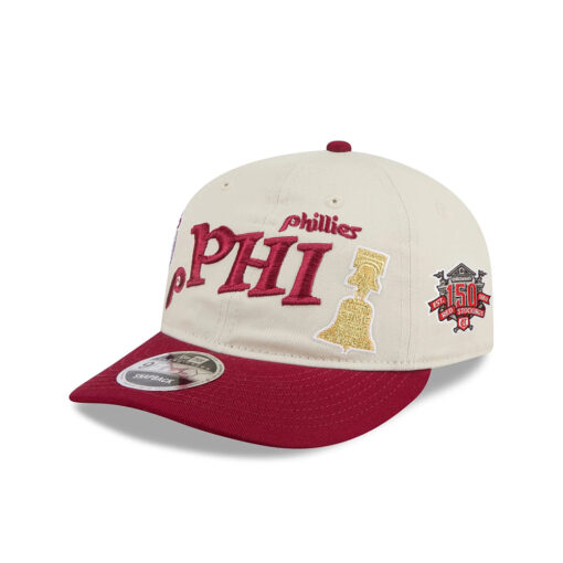 Philadelphia Phillies Scattered Patches Retro Crown Beige Stitched Logo Snapback Hat
