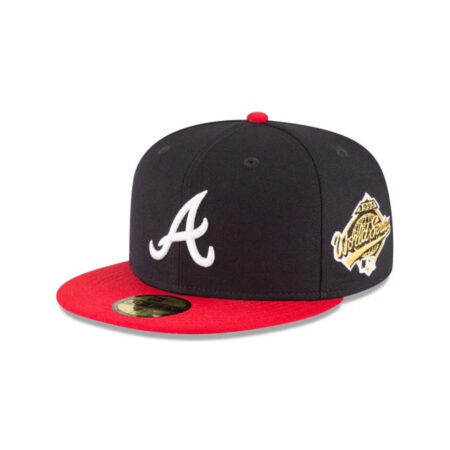Atlanta Braves ’95 Championship Wool Fitted Cap in Black Red