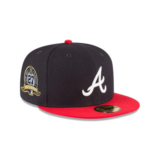Atlanta Braves ’95 Championship Wool Fitted Cap in Black Red