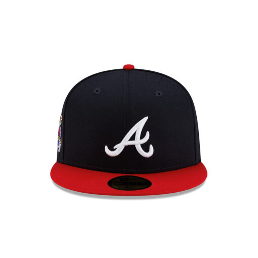 Atlanta Braves All-Star Side Patch Fitted Cap in Black Red