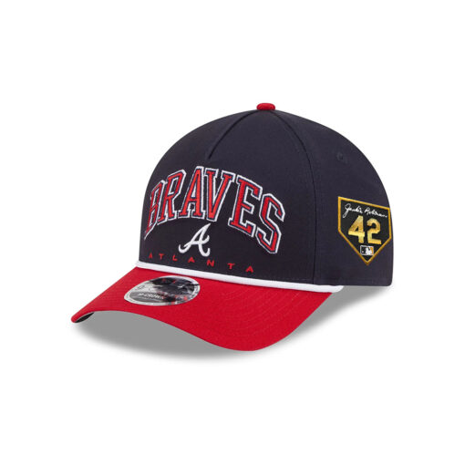 Atlanta Braves Arch M-Crown A-Frame Snapback in Black Red