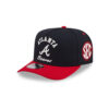 Atlanta Braves Arch Script A-Frame Snapback in Black Red