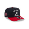 Atlanta Braves Arch Script A-Frame Snapback in Black Red