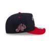 Atlanta Braves Arch Script A-Frame Snapback in Black Red