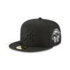Atlanta Braves Blackout Core Fitted Cap in Black