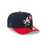 Atlanta Braves Cartoon A-Frame Fitted Cap in Black Red