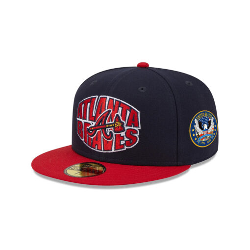 Atlanta Braves Classic Tone Fitted Cap in Black Red