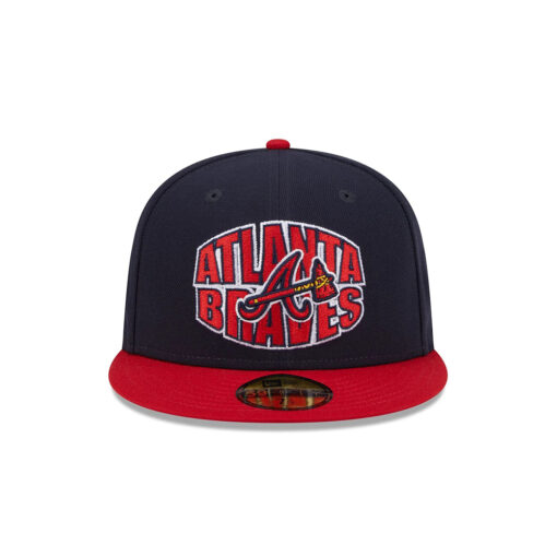 Atlanta Braves Classic Tone Fitted Cap in Black Red