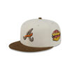 Atlanta Braves Corduroy Chrome Fitted Cap in Cream