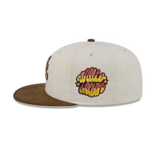 Atlanta Braves Corduroy Chrome Fitted Cap in Cream