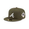 Atlanta Braves Core Fitted Cap in Olive Green