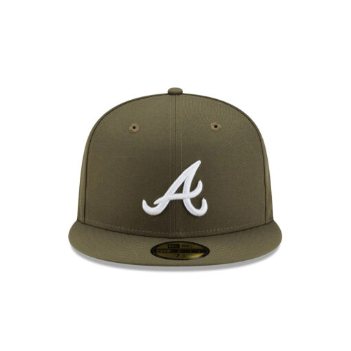 Atlanta Braves Core Fitted Cap in Olive Green