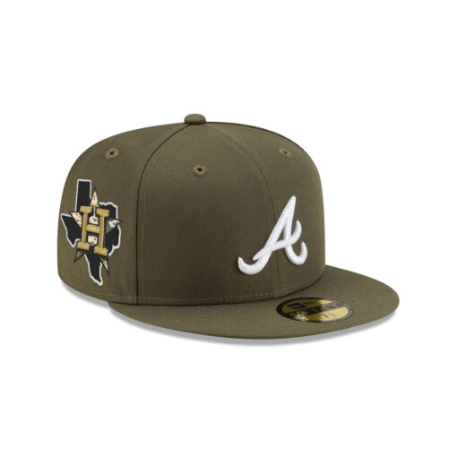 Atlanta Braves Core Fitted Cap in Olive Green