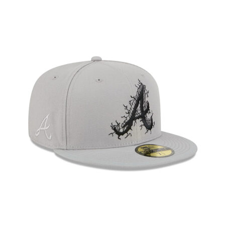 Atlanta Braves Cracked Cement Fitted Cap in Gray