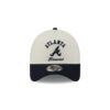 Atlanta Braves Curved Script A-Frame Snapback in Chrome White
