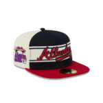 Atlanta Braves Derby Stripe A-Frame Fitted Cap in Cream Black